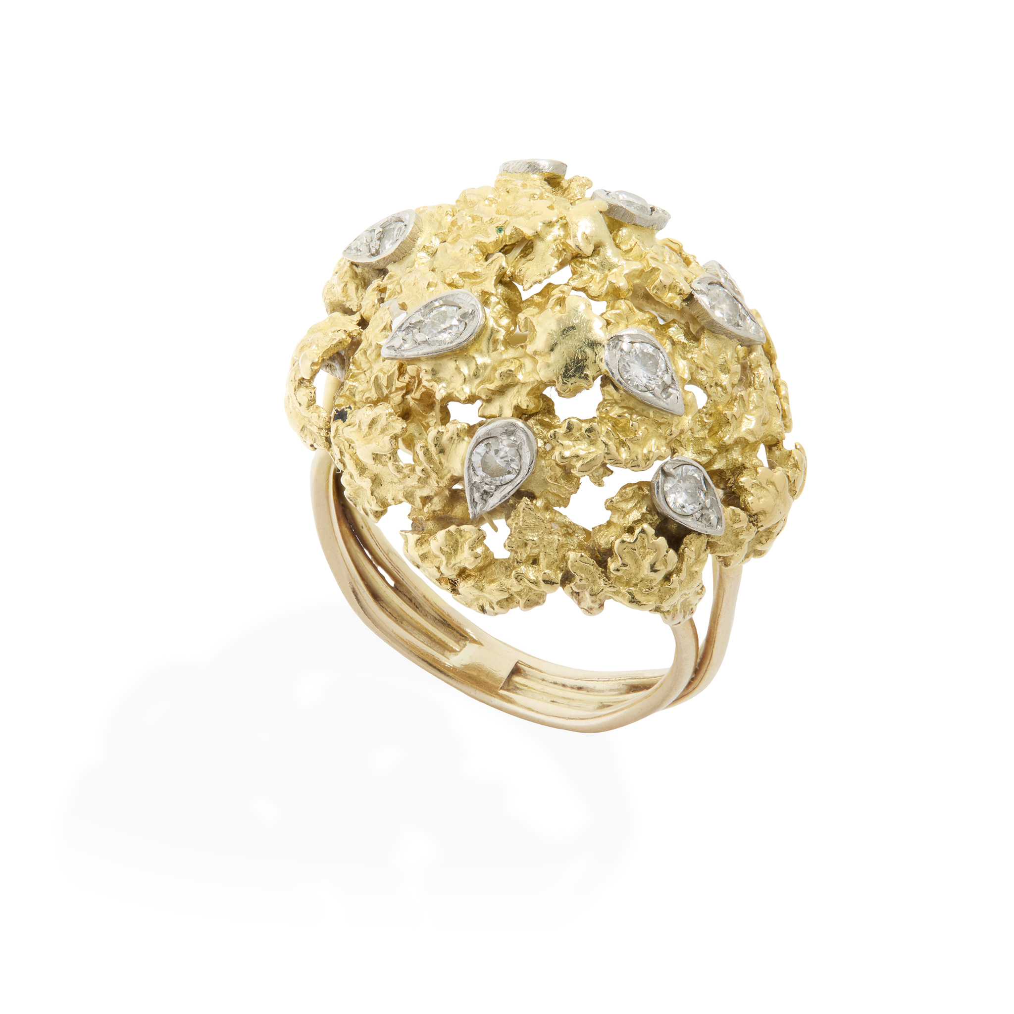 A mid 20th century diamond cocktail ring