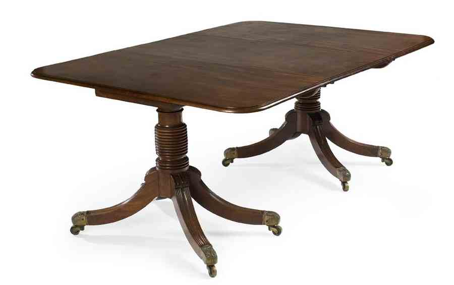 A Regency period mahogany twin pedestal dining table Probably Scottish