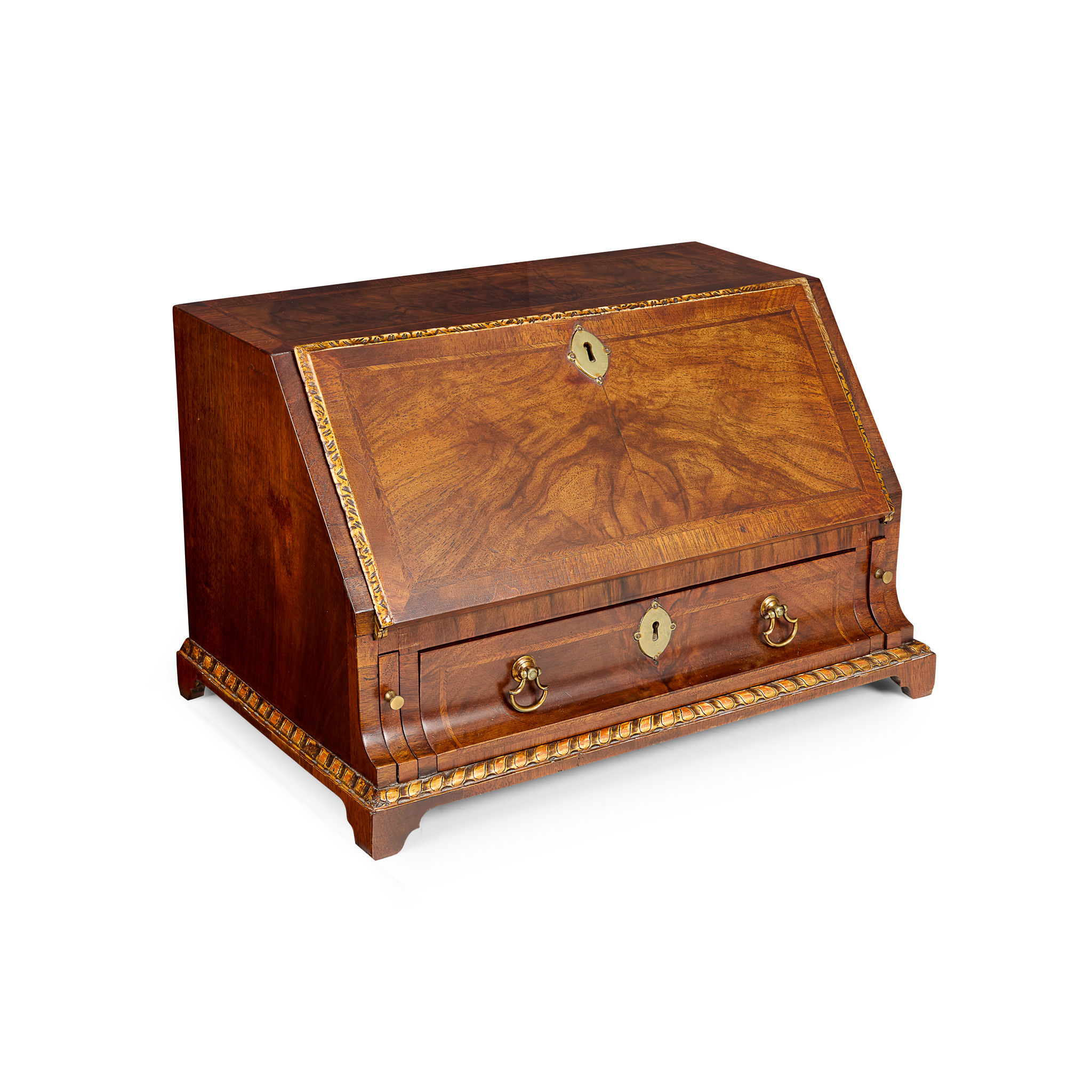 GEORGIAN MINIATURE WALNUT TABLE BUREAU