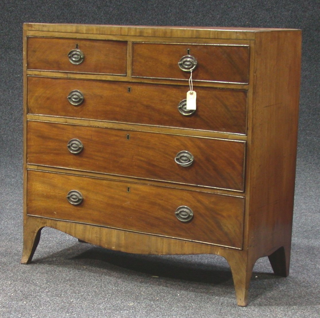 A mid 19th century mahogany chest of drawers,
