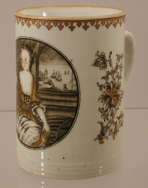 A Chinese export cylindrical tankard