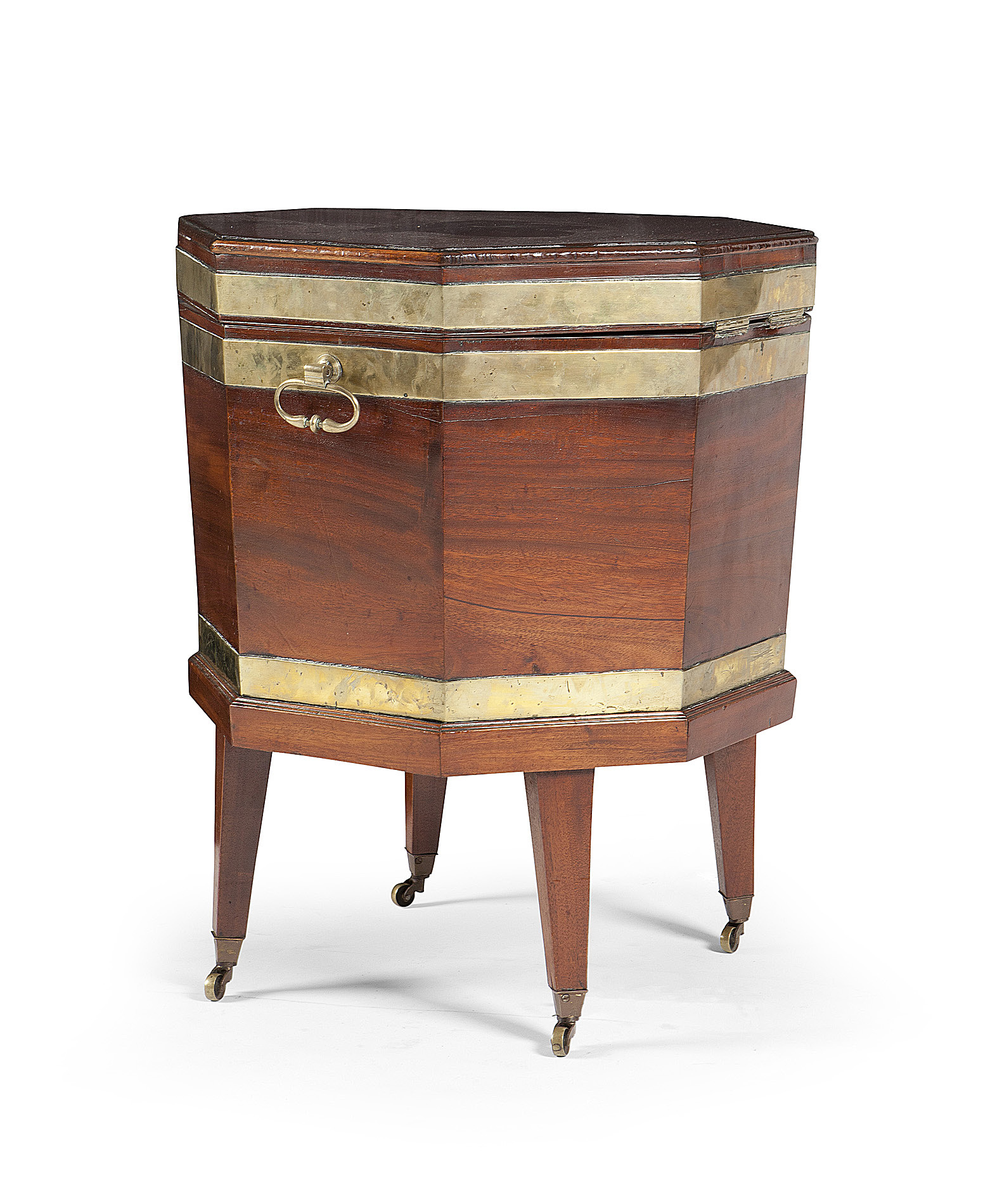 GEORGE III BRASS-BOUND MAHOGANY CELLARET