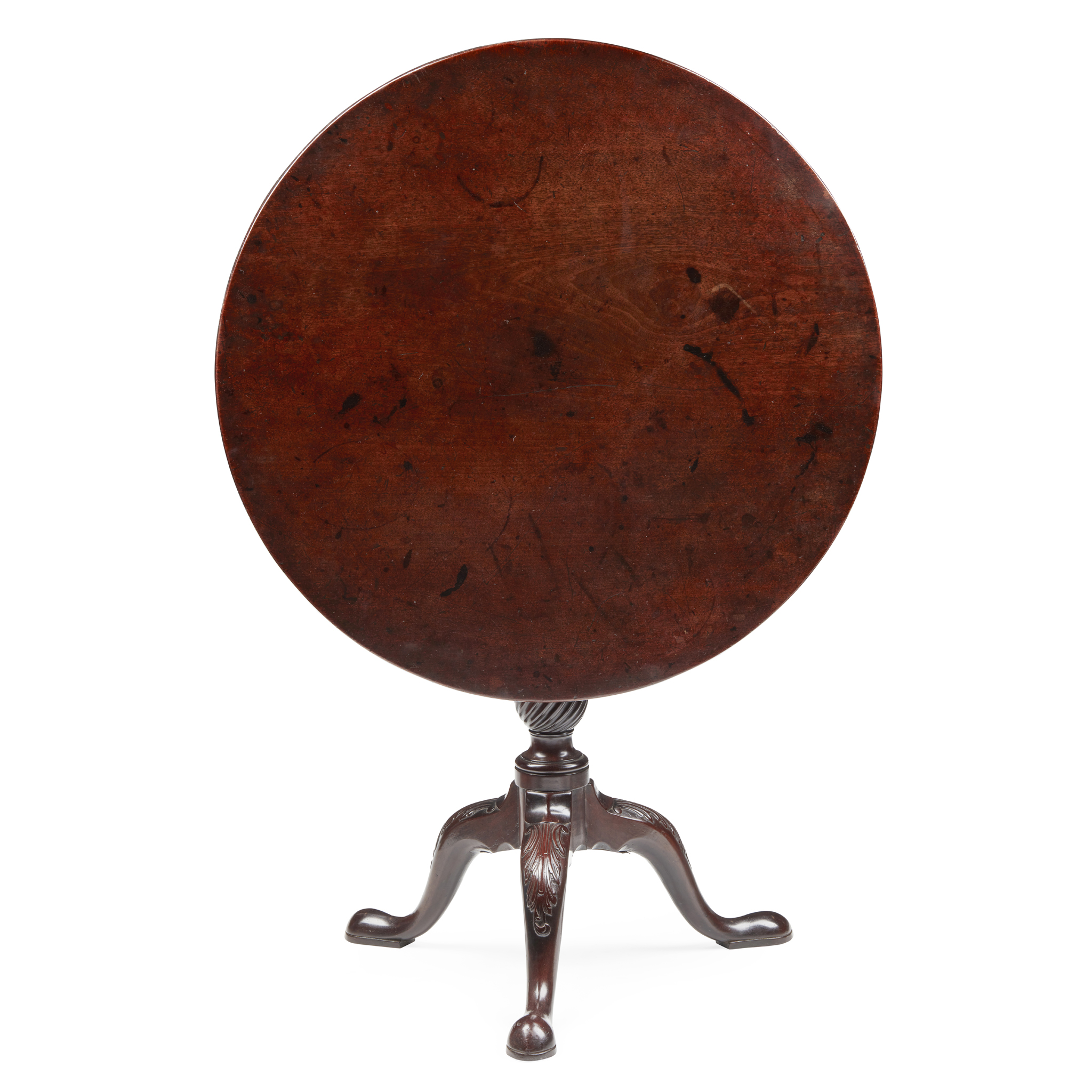 GEORGE III MAHOGANY BIRDCAGE TEA TABLE