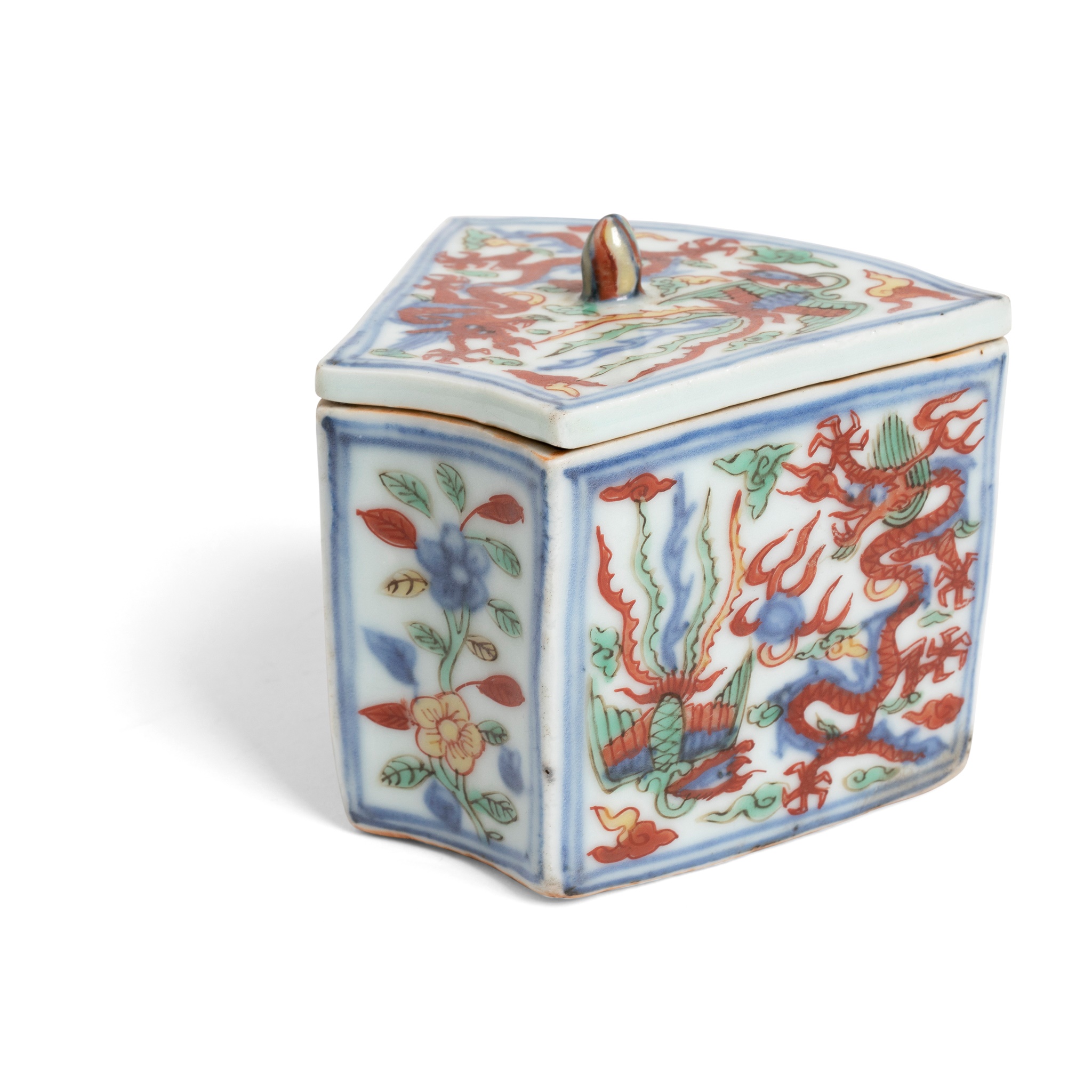 WUCAI 'DRAGON AND PHOENIX' BOX AND COVER