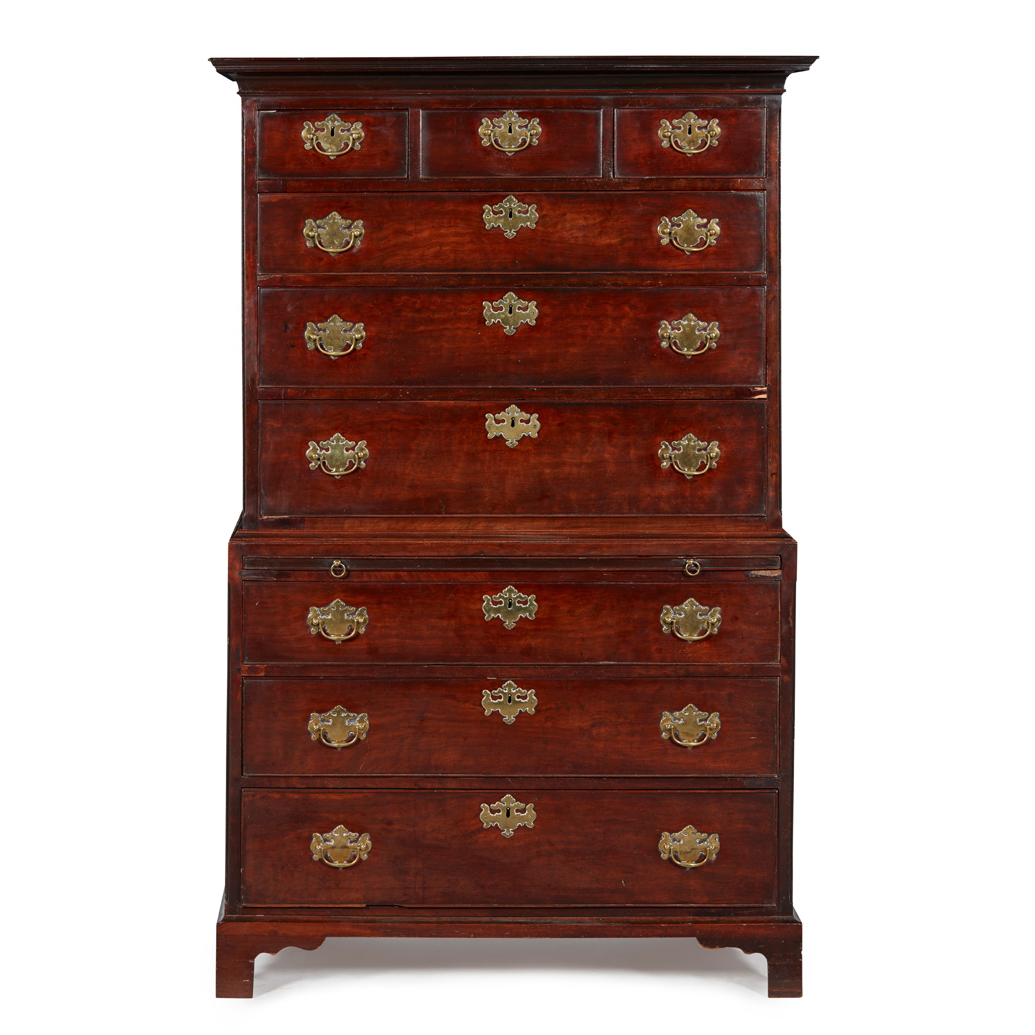 GEORGE III MAHOGANY CHEST-ON-CHEST