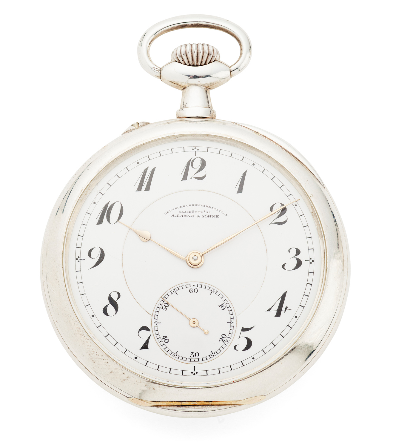 A. LANGE & SOHNE - A silver cased open faced keyless wind pocket watch