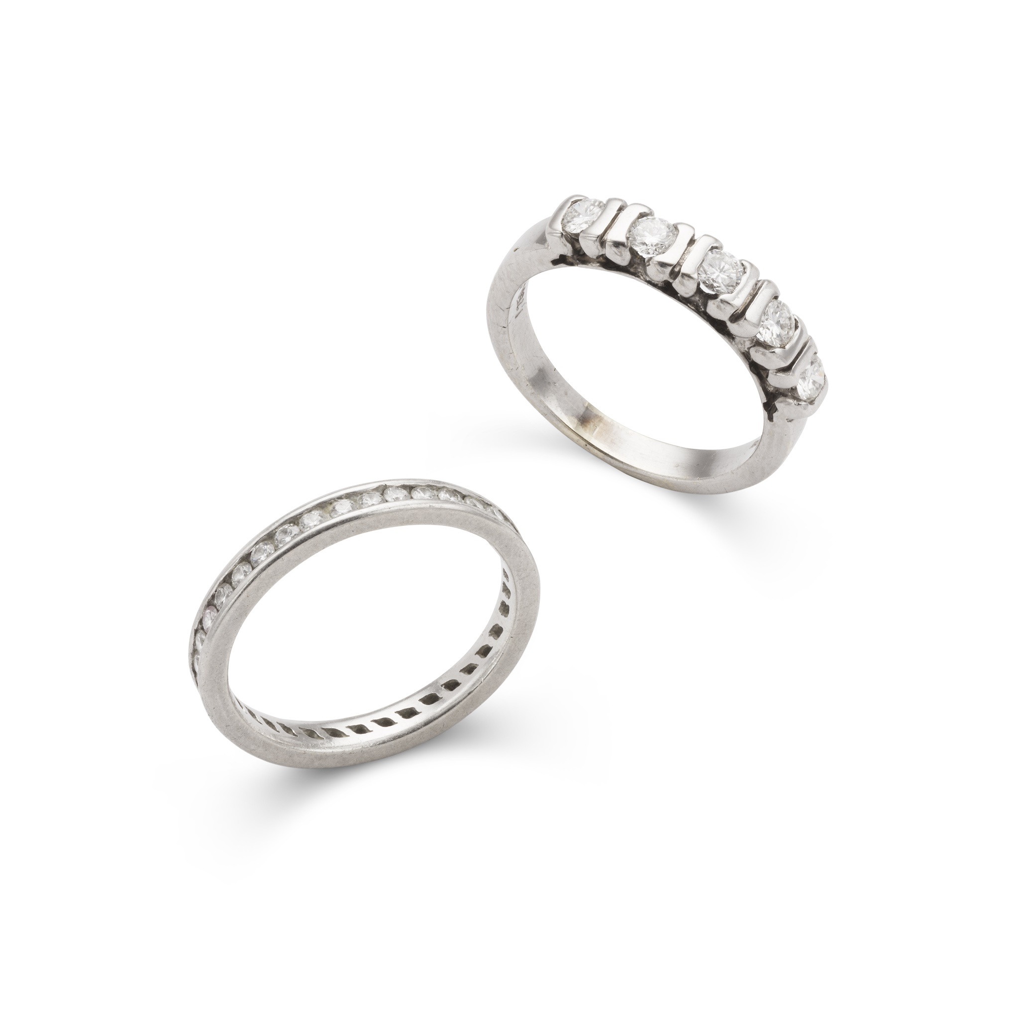 Two diamond wedding bands