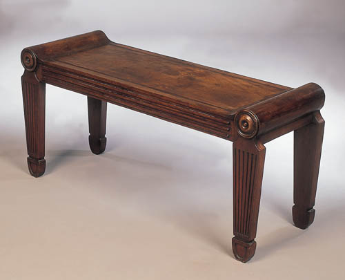 A Regency mahogany hall bench