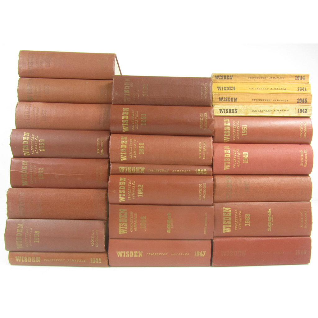 Wisden Cricketers' Almanac, a collection of 74 volumes comprising