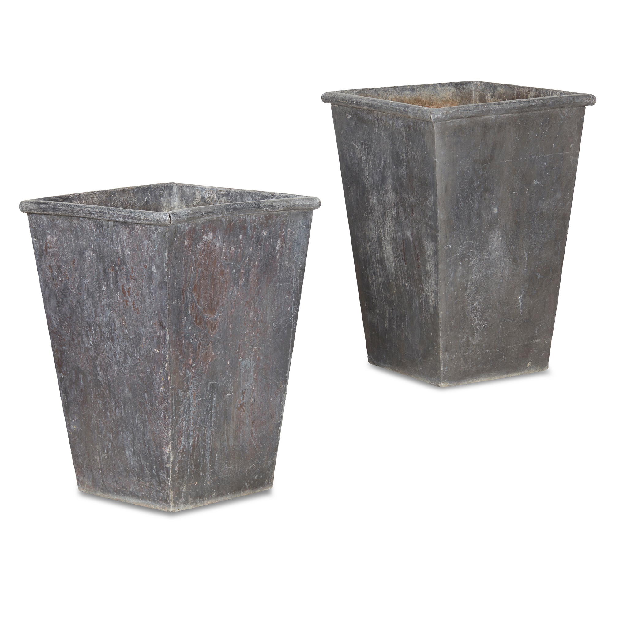 PAIR OF LARGE LEAD PLANTERS