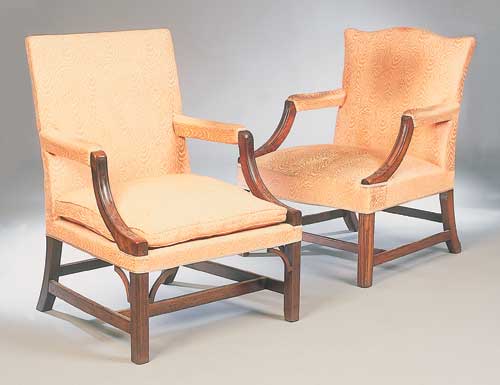 A George III mahogany Raeburn chair