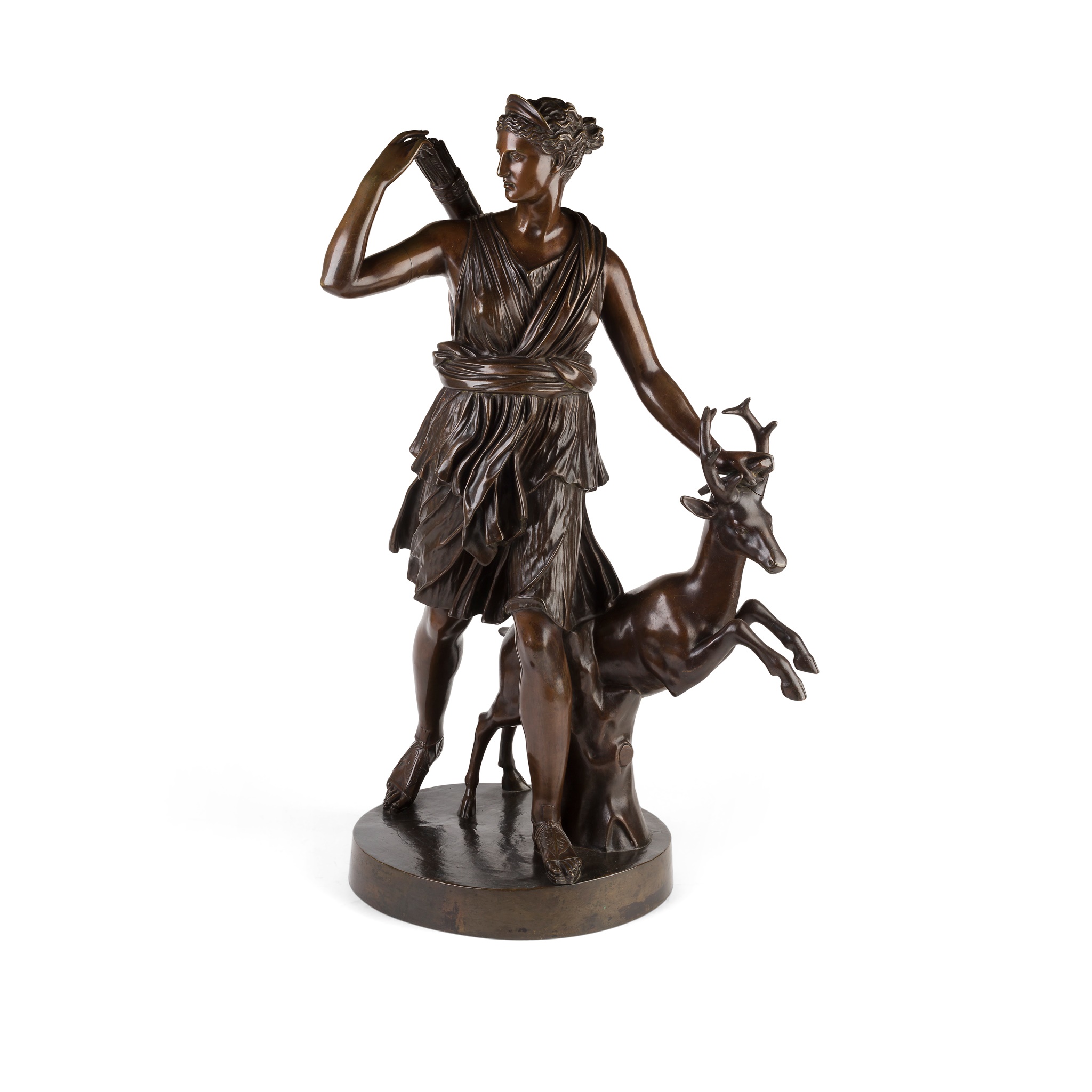 AFTER THE ANTIQUE, BRONZE FIGURE OF DIANA THE HUNTRESS