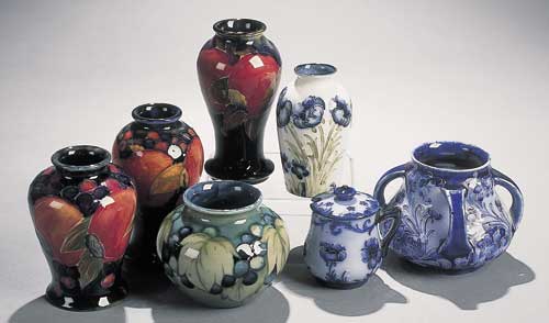 A Florian Ware miniature ovoid vase