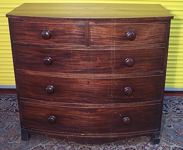 A Regency mahogany bow front chest