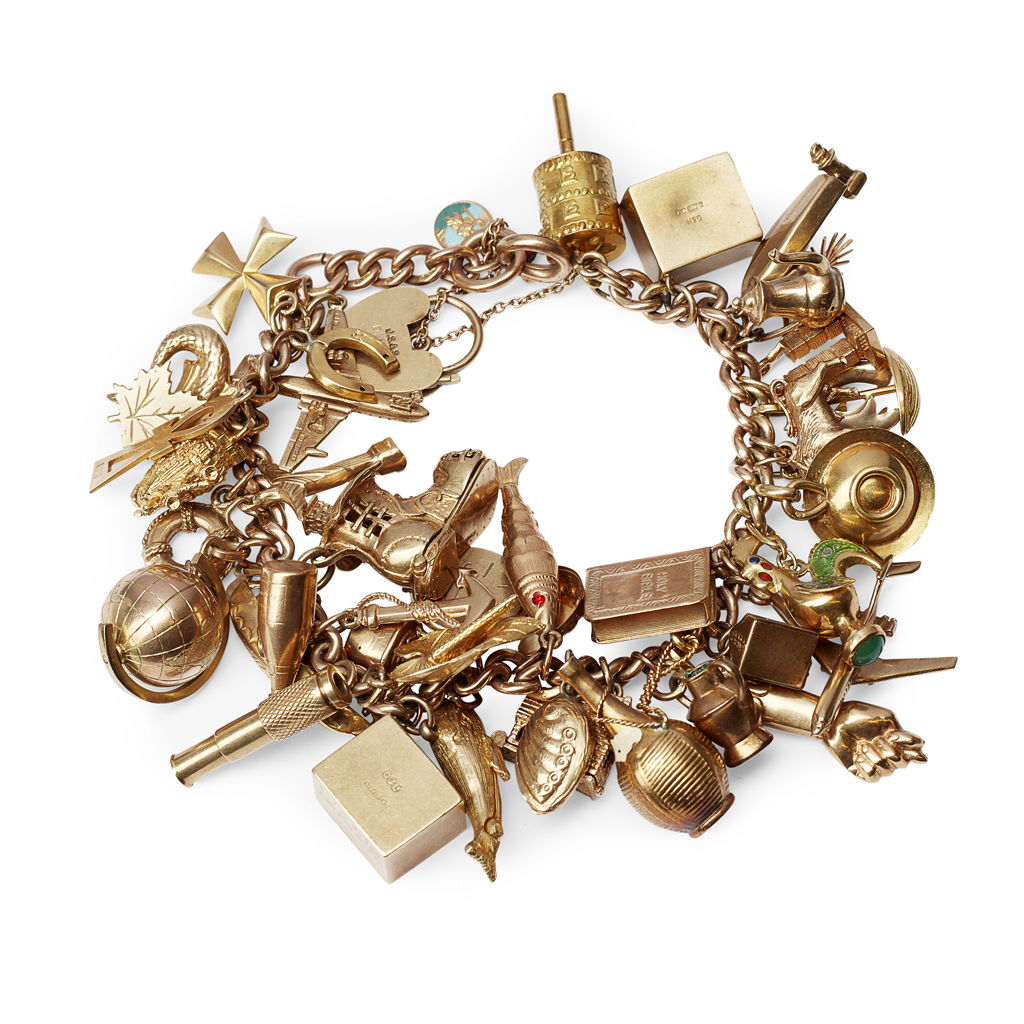 A large charm bracelet