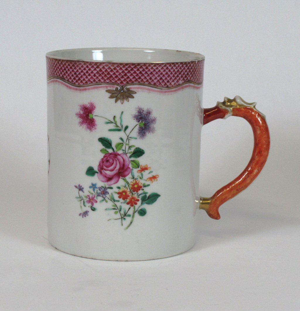 An 18th century Chinese famille rose decorated mug