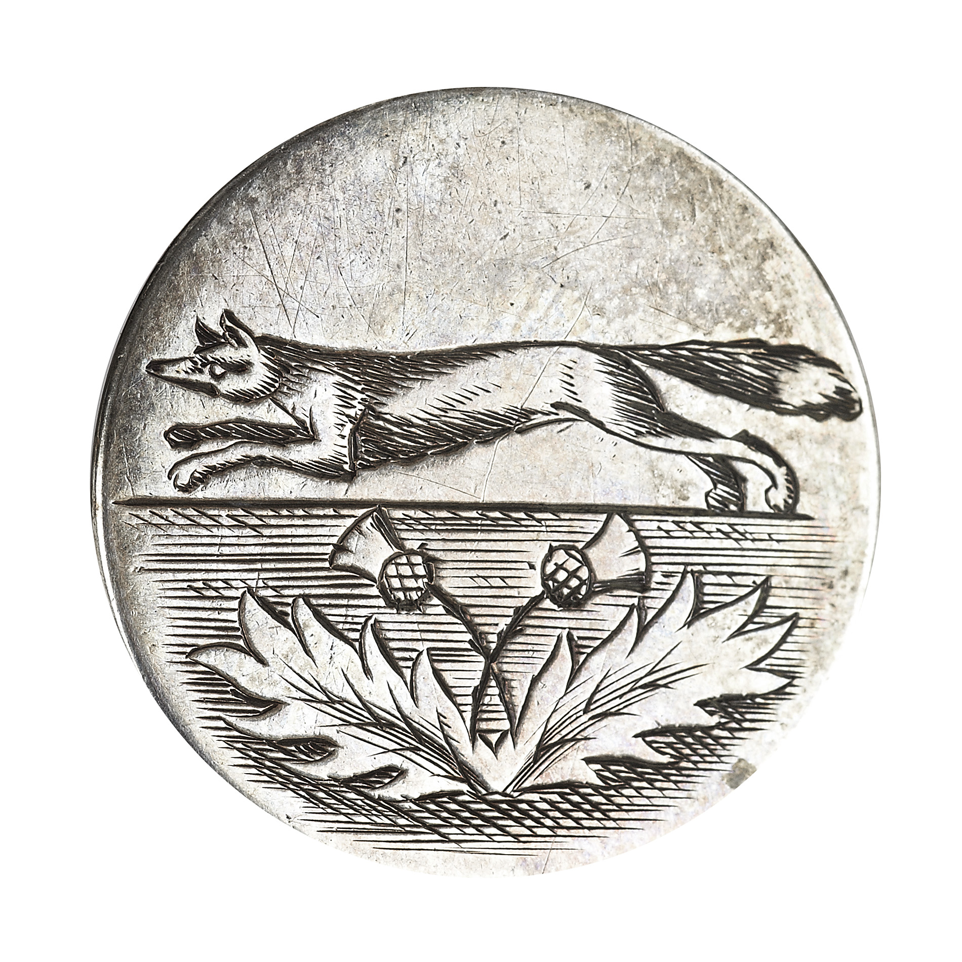 SET OF THIRTEEN VICTORIAN SILVER HUNT BUTTONS