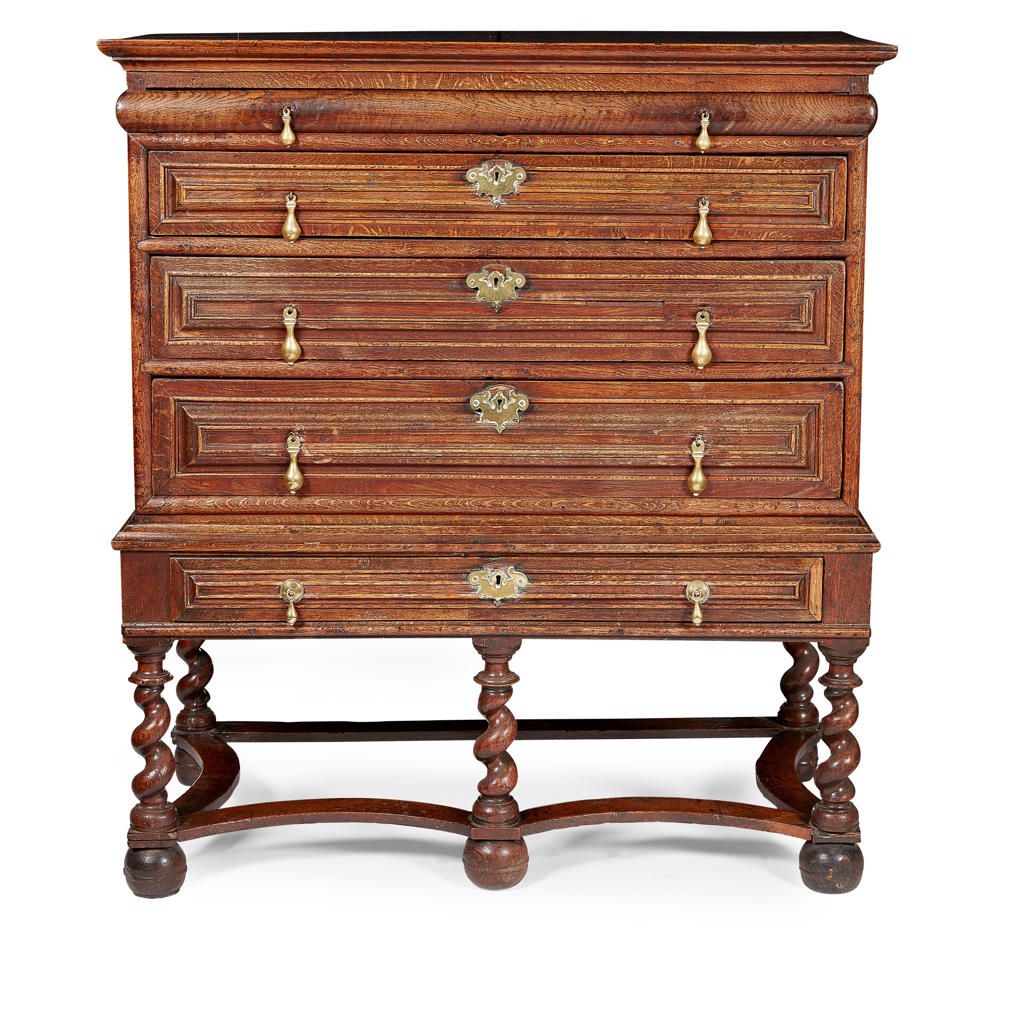 WILLIAM AND MARY OAK CHEST-ON-STAND