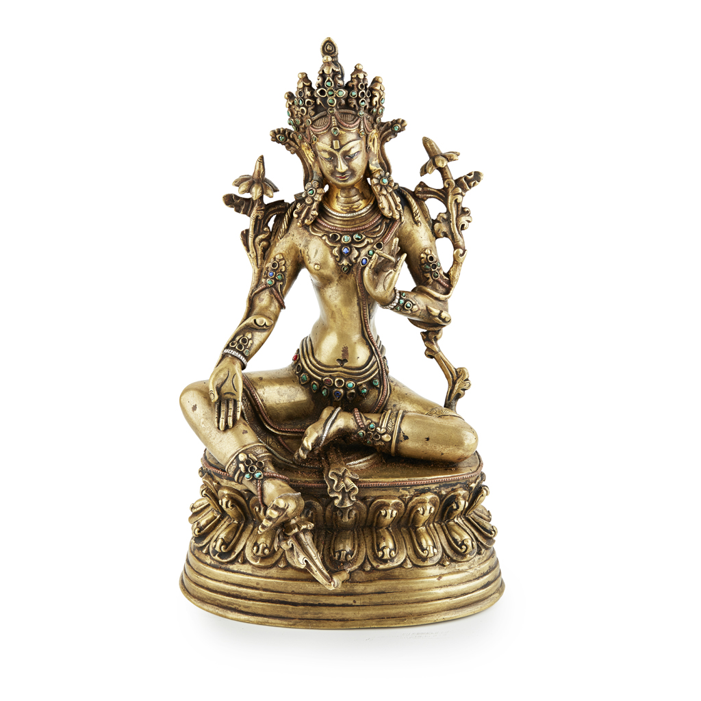 SINO-TIBETAN BRONZE FIGURE OF A TARA