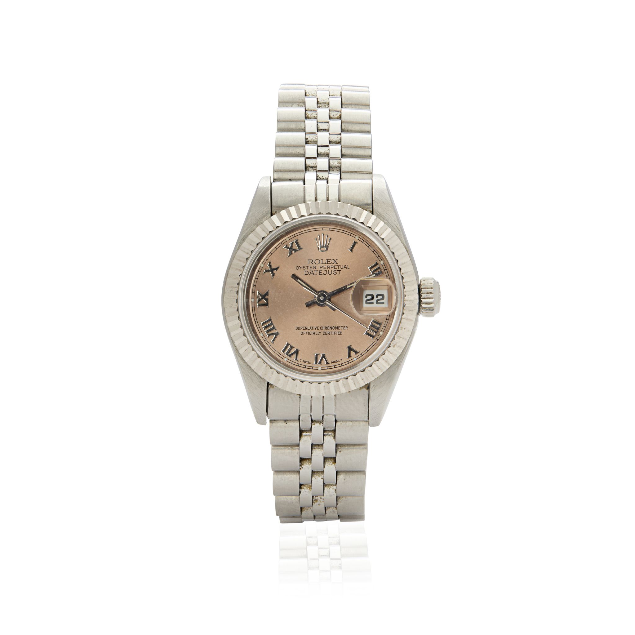 Rolex. A Ladies stainless steel and white gold self-winding wristwatch with date