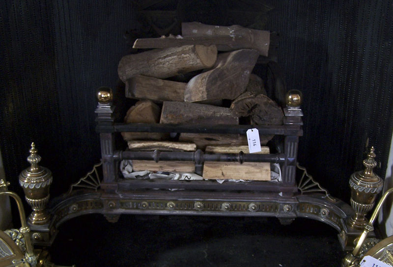 A brass and steel firebasket