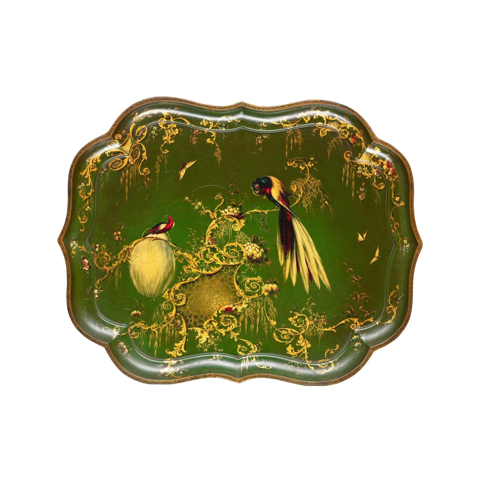 EARLY VICTORIAN PAPIER MÂCHÉ TRAY IN MANNER OF JENNENS AND BETTERIDGE, LONDON