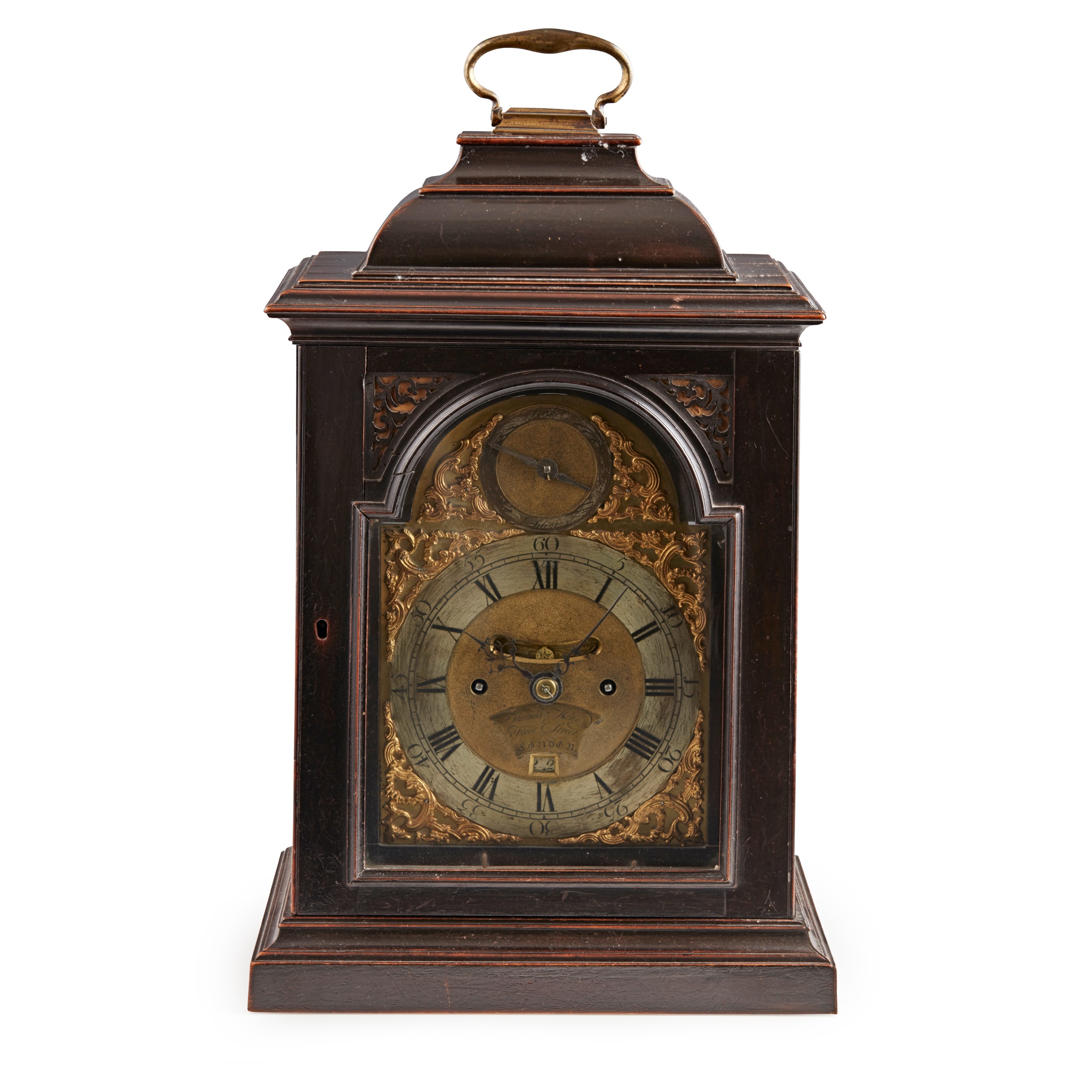 GEORGE III EBONISED BRACKET CLOCK, THOMAS HINE, LONDON