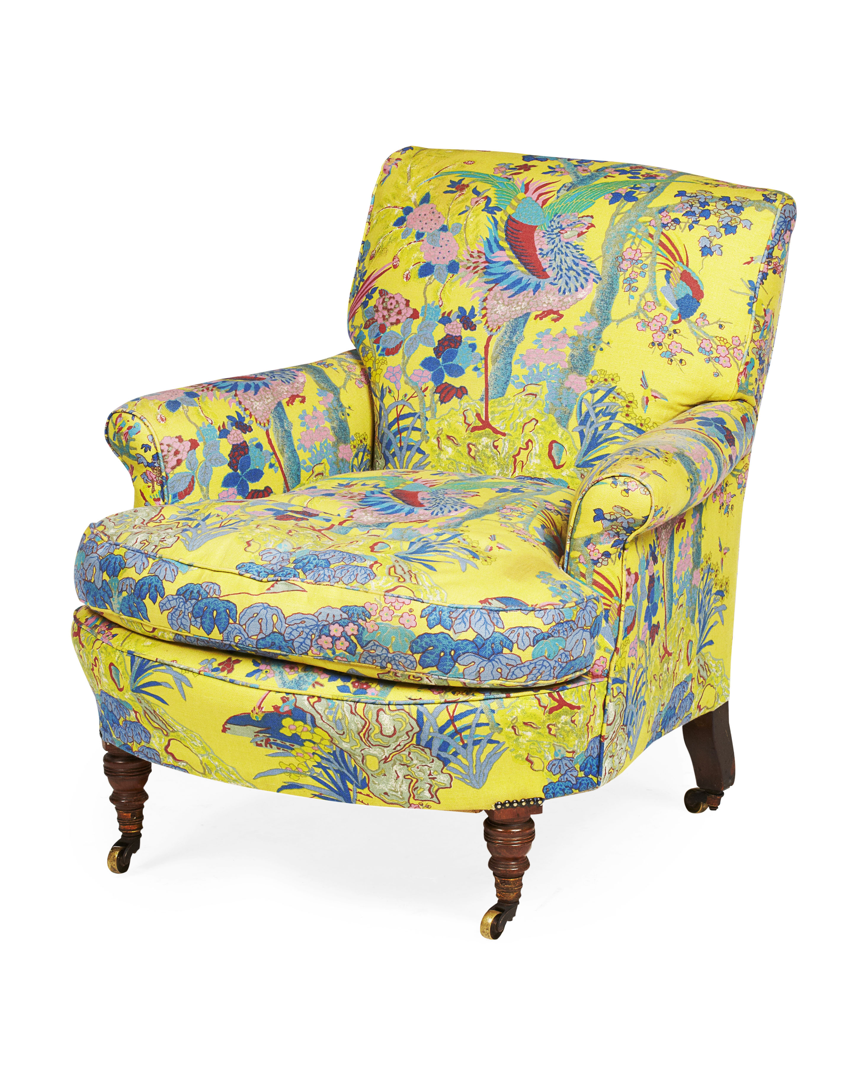 VICTORIAN UPHOLSTERED CLUB ARMCHAIR BY HOWARD & SONS