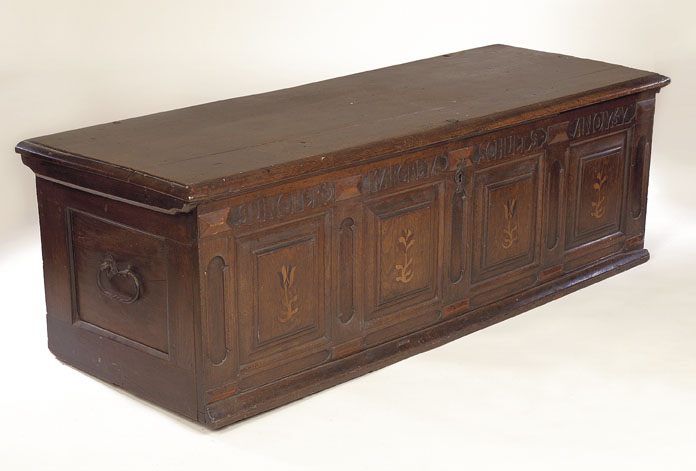 An 18th century German oak blanket chest