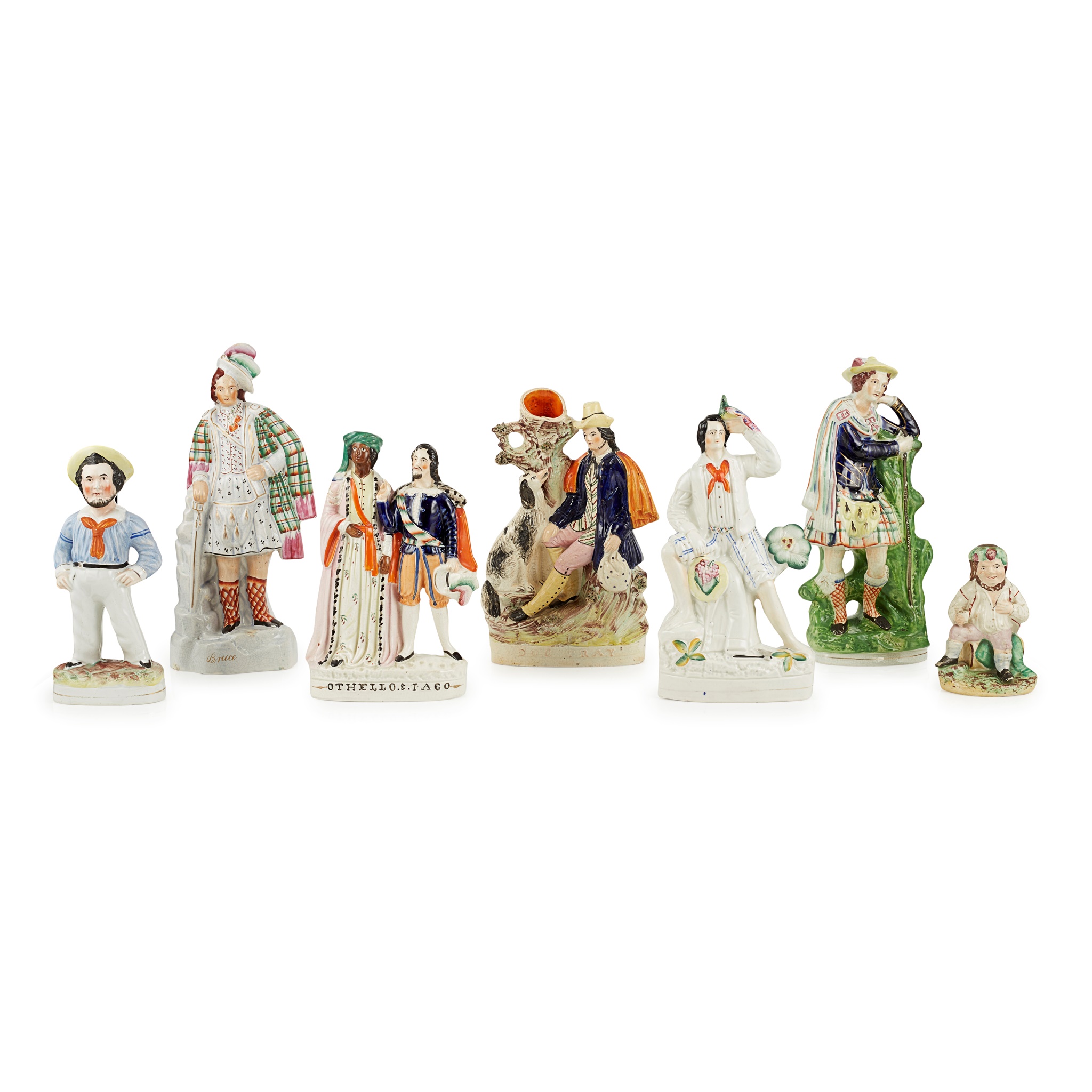 SEVEN LARGE STAFFORDSHIRE FIGURES