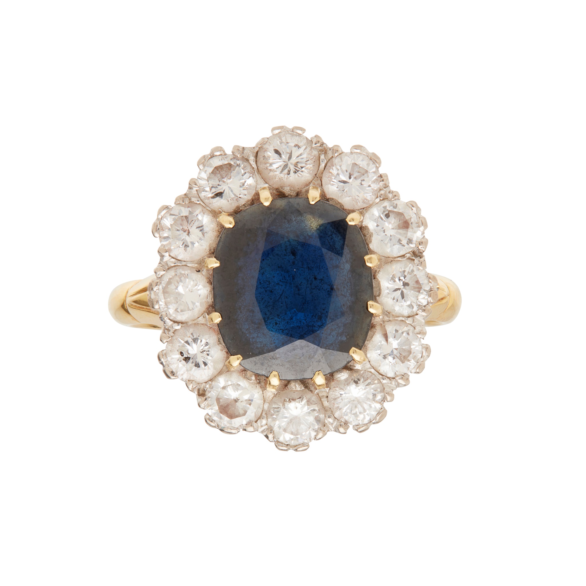 An 18ct sapphire and diamond set cluster ring