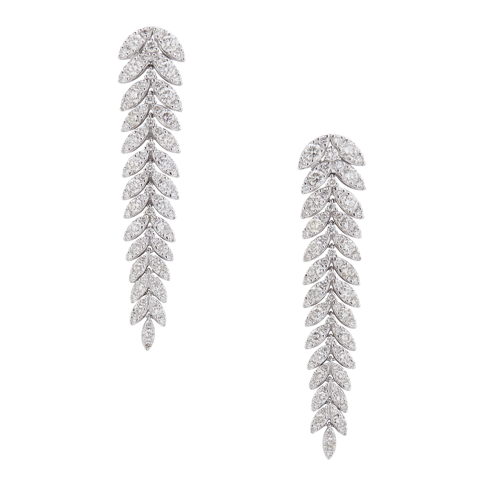 A pair of diamond-set pendant earrings