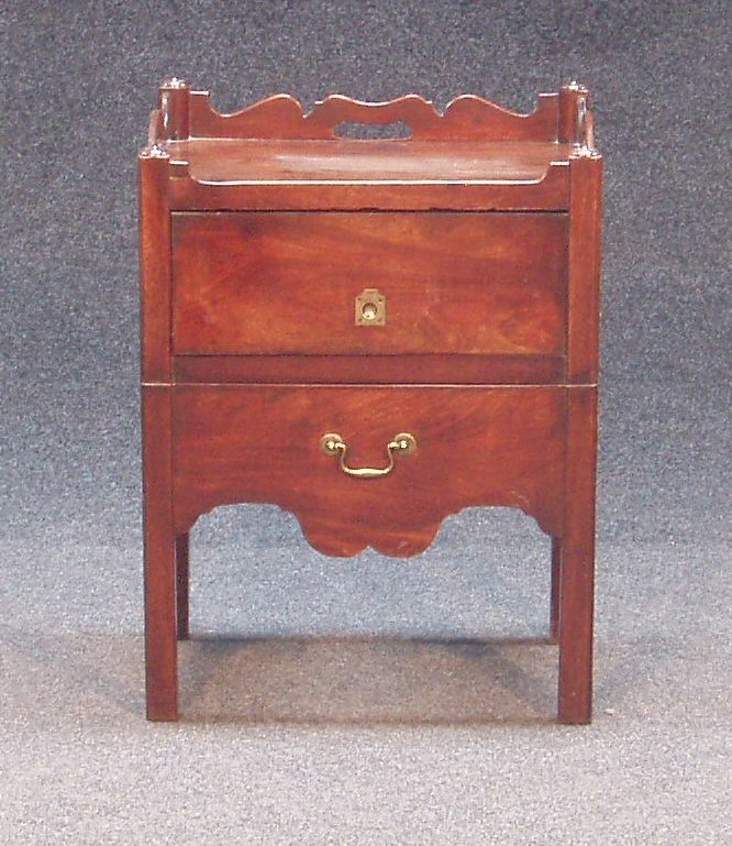 A George III mahogany tray top commode,