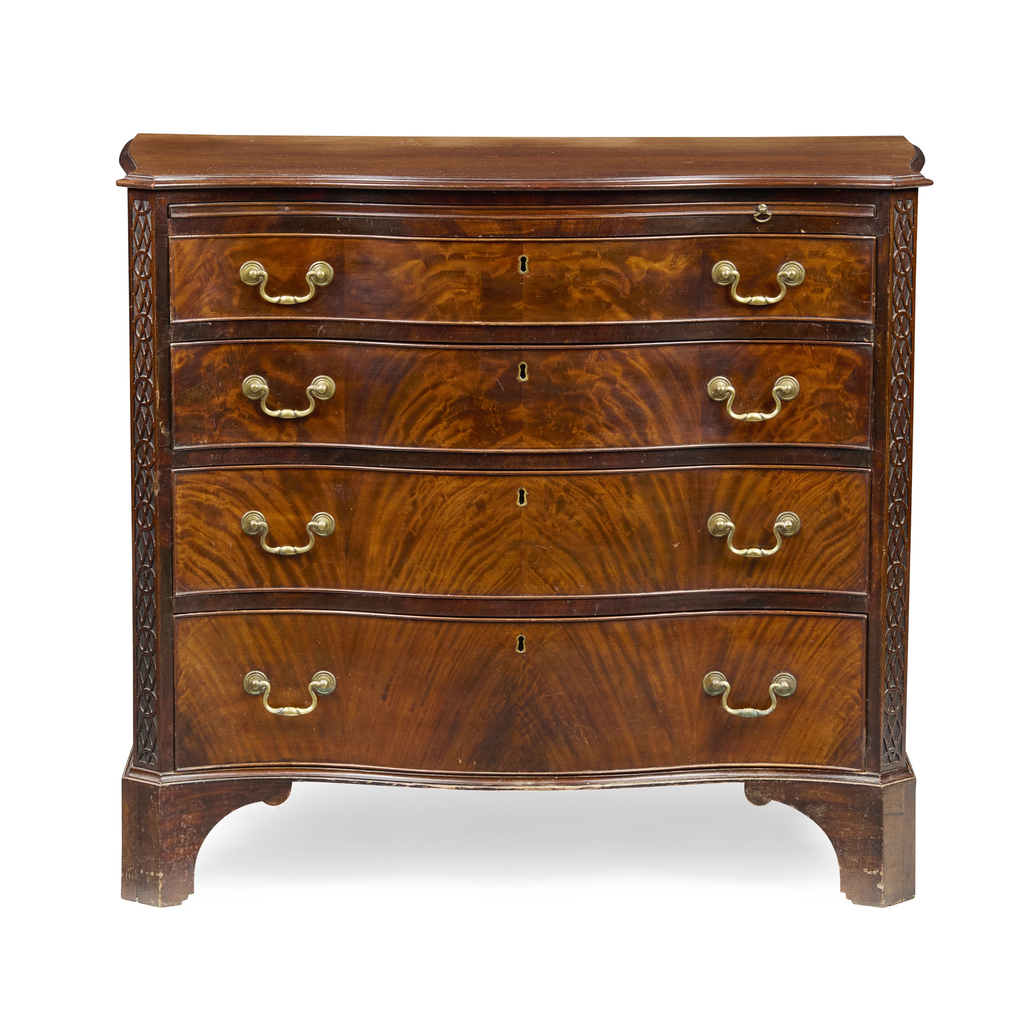GEORGIAN STYLE MAHOGANY SERPENTINE CHEST OF DRAWERS