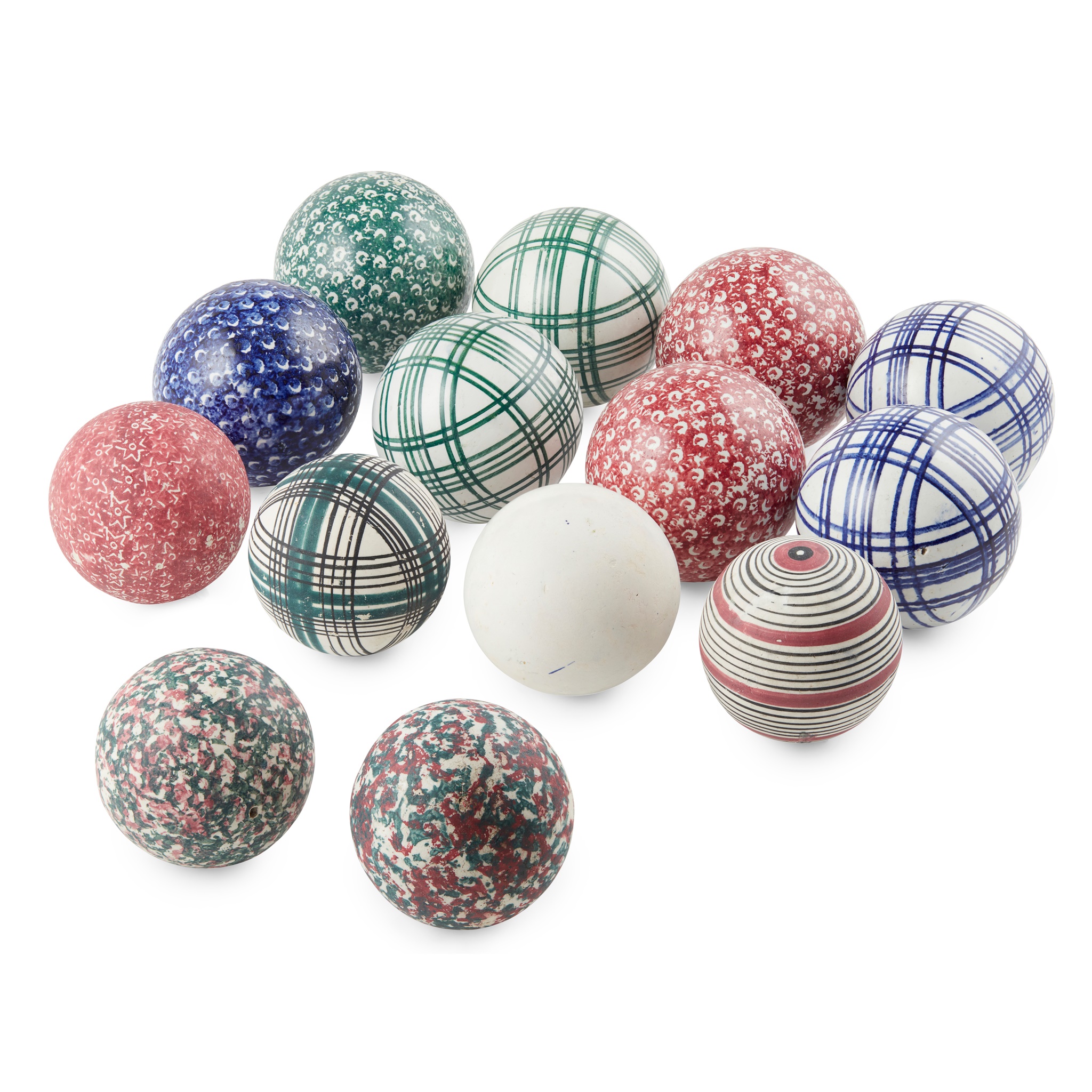 A GROUP OF SCOTTISH POTTERY CARPET BOWLS
