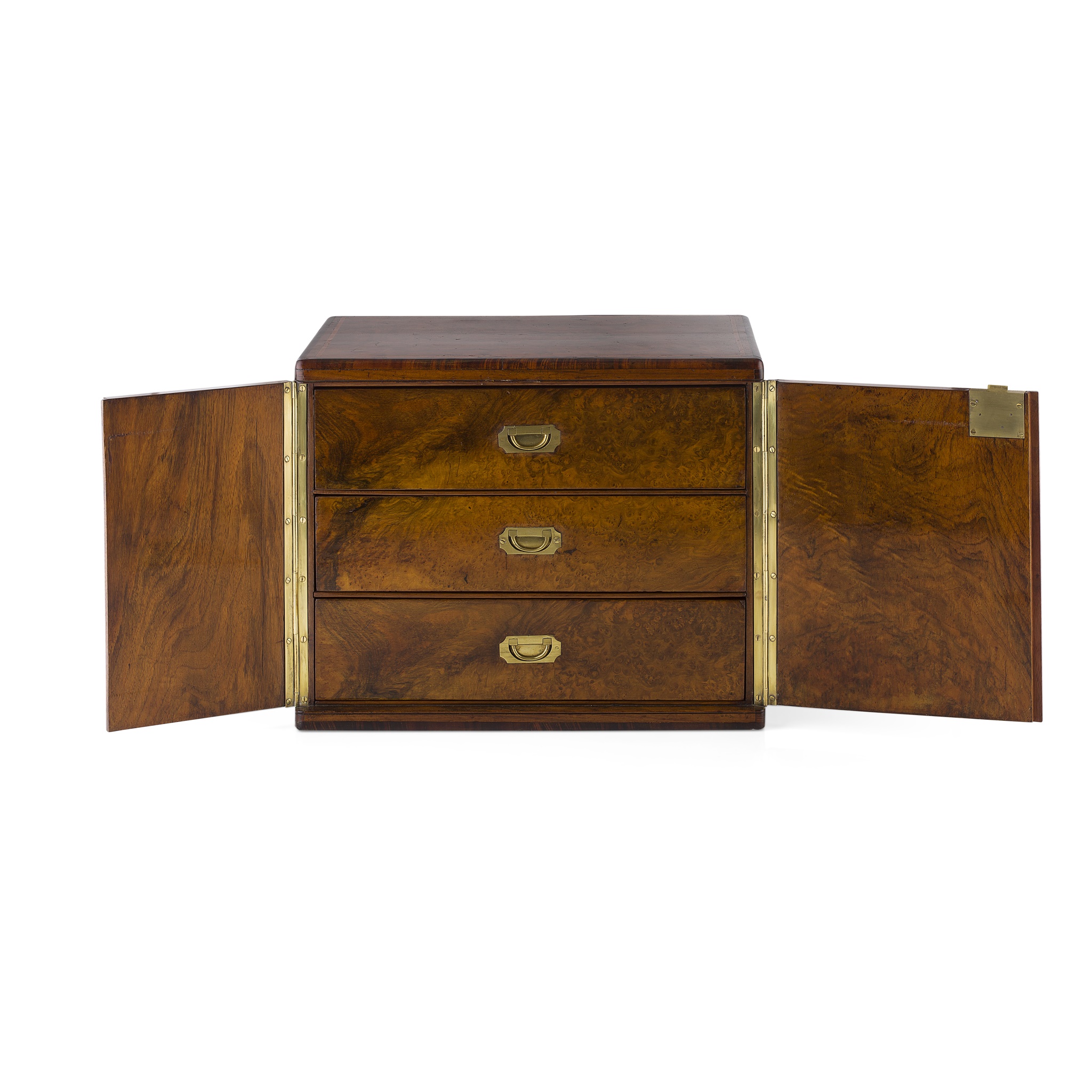 VICTORIAN WALNUT AND KINGWOOD TABLE CABINET