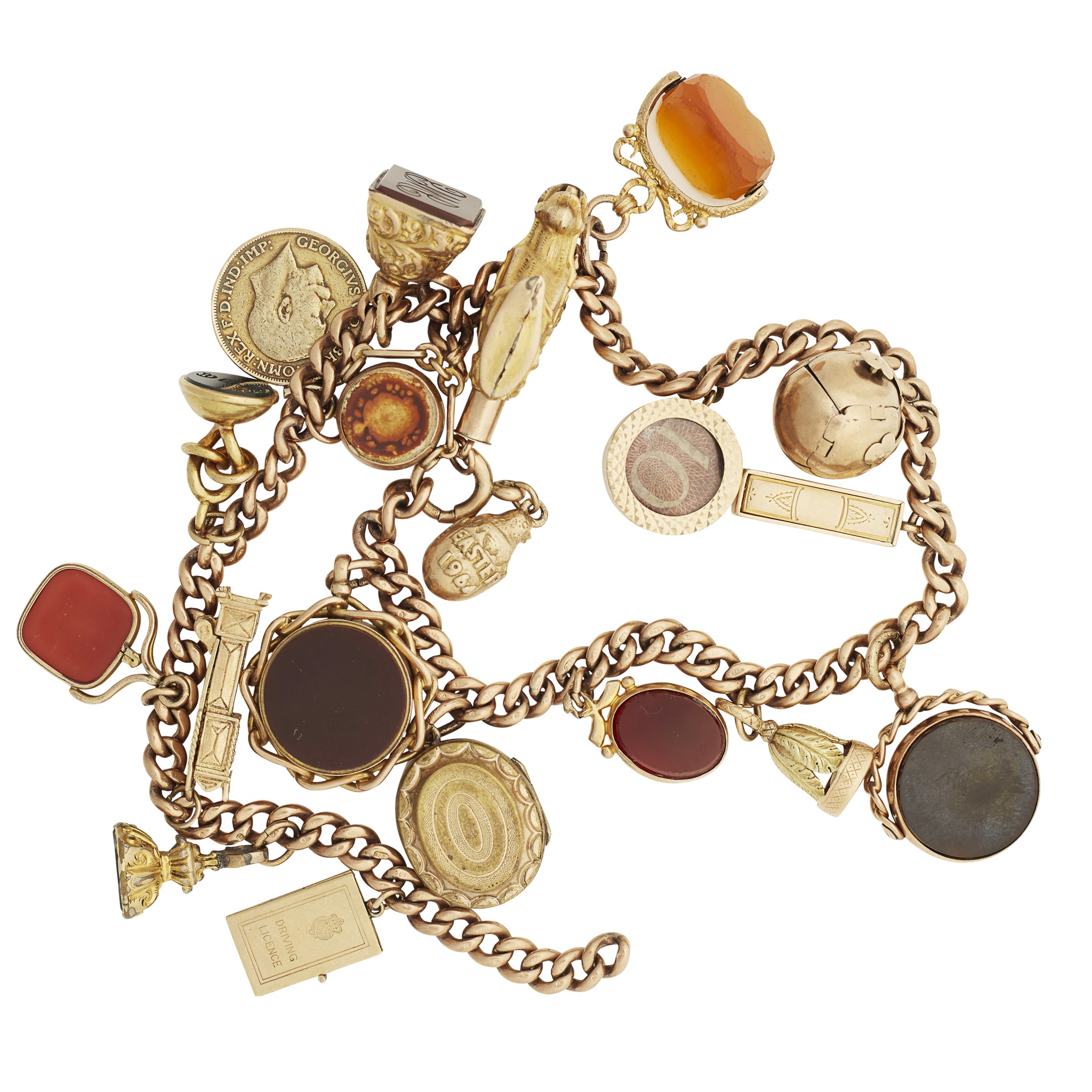 A 9ct charm necklace