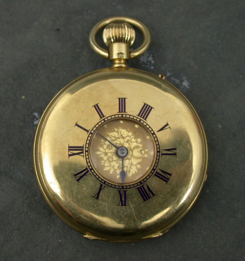 An 18ct gold keyless wind pocket watch