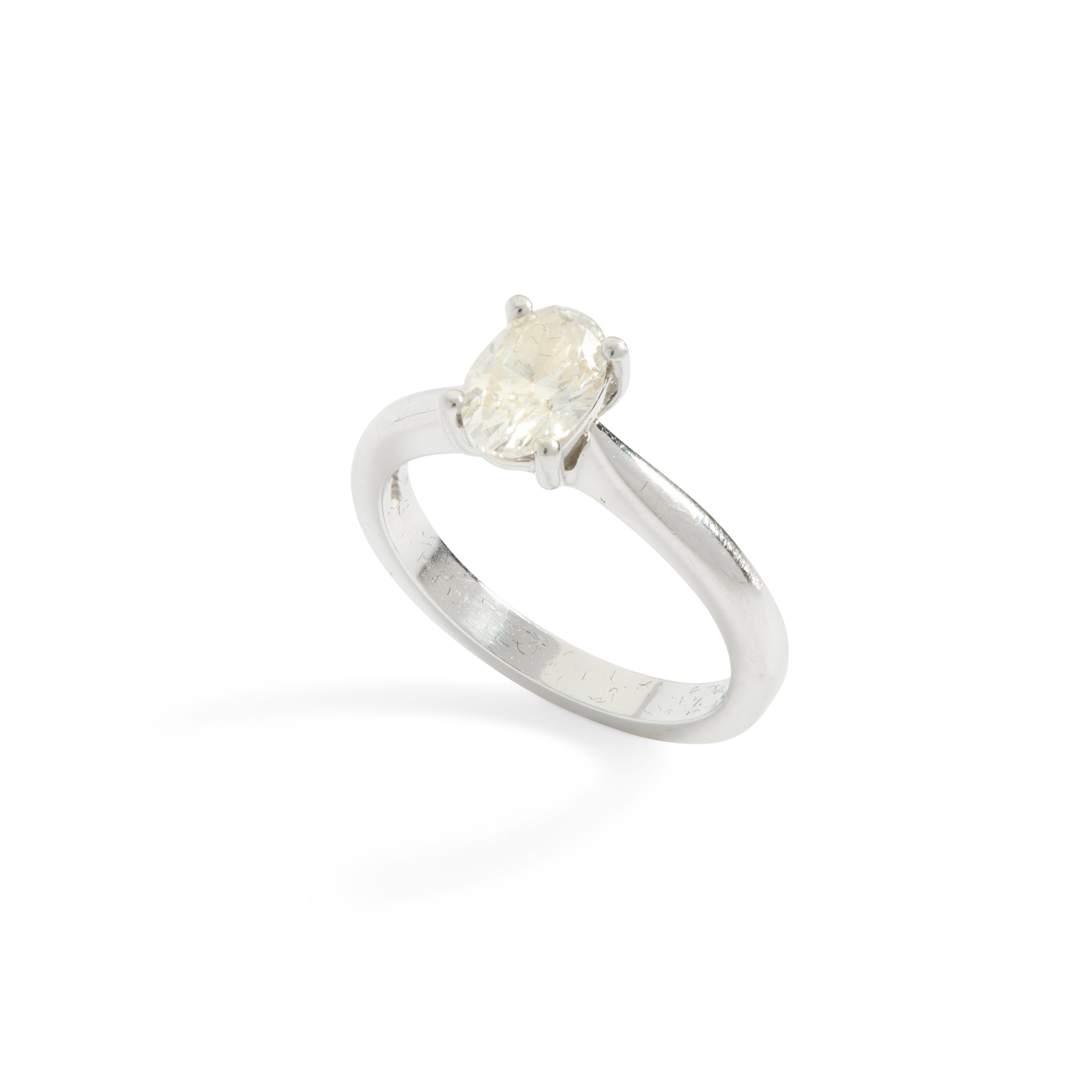 A platinum diamond single-stone ring