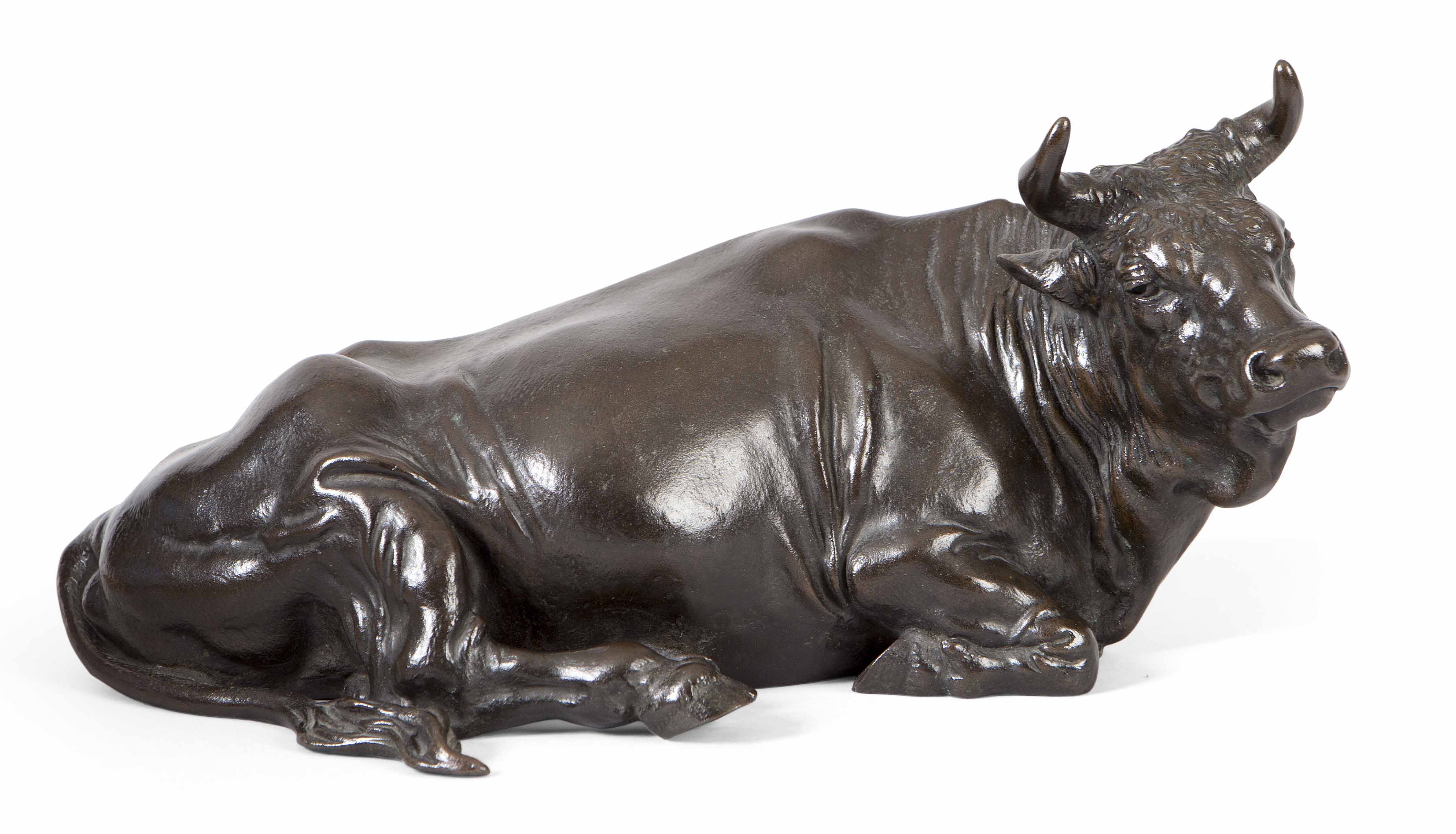JAPANESE BRONZE FIGURE OF AN OX