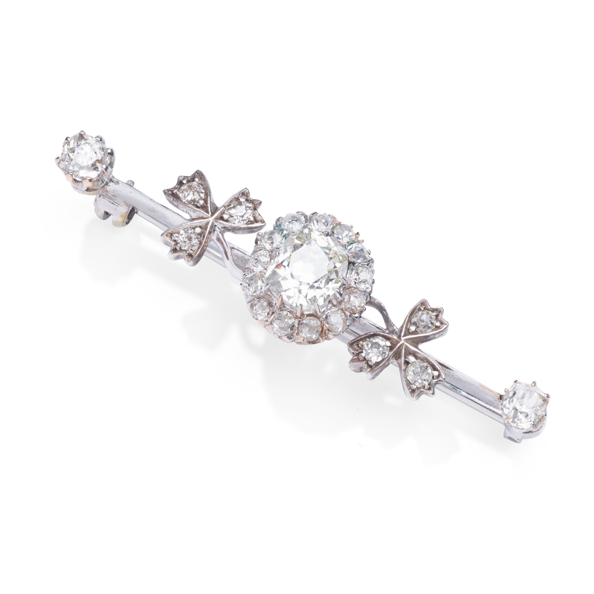 A diamond bar brooch, circa 1900