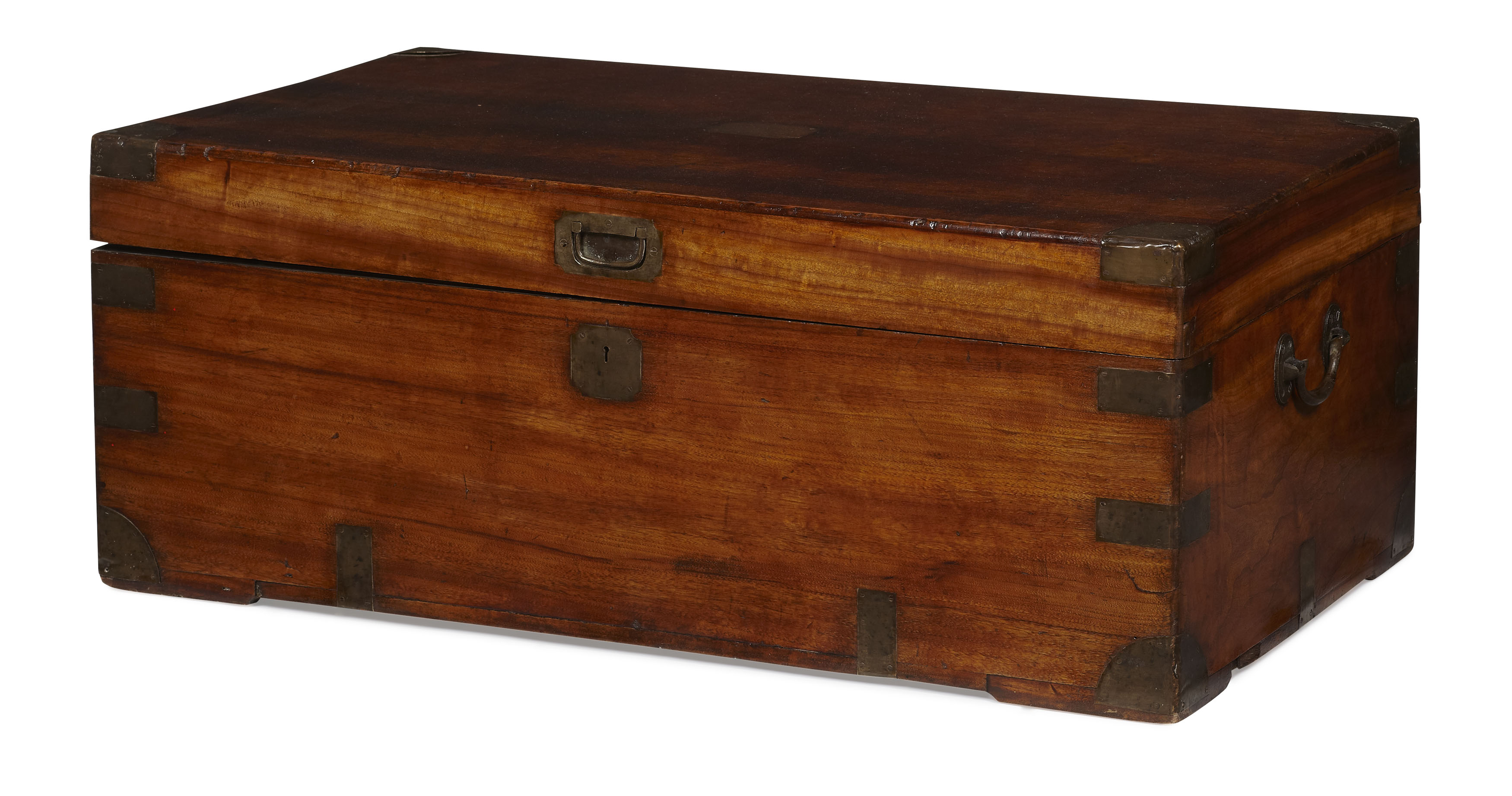 CHINESE CAMPHORWOOD AND BRASS CHEST