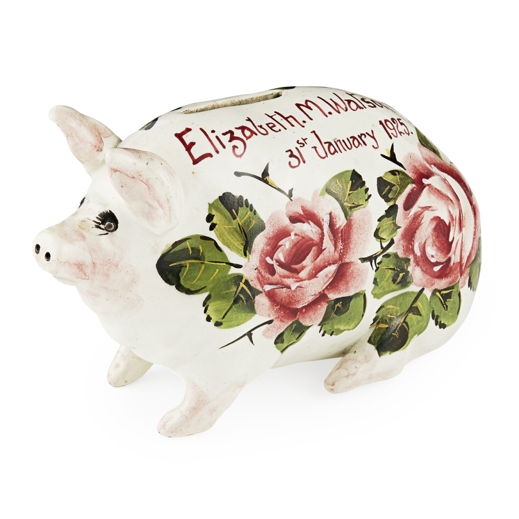 A SMALL WEMYSS WARE MONEYBOX PIG