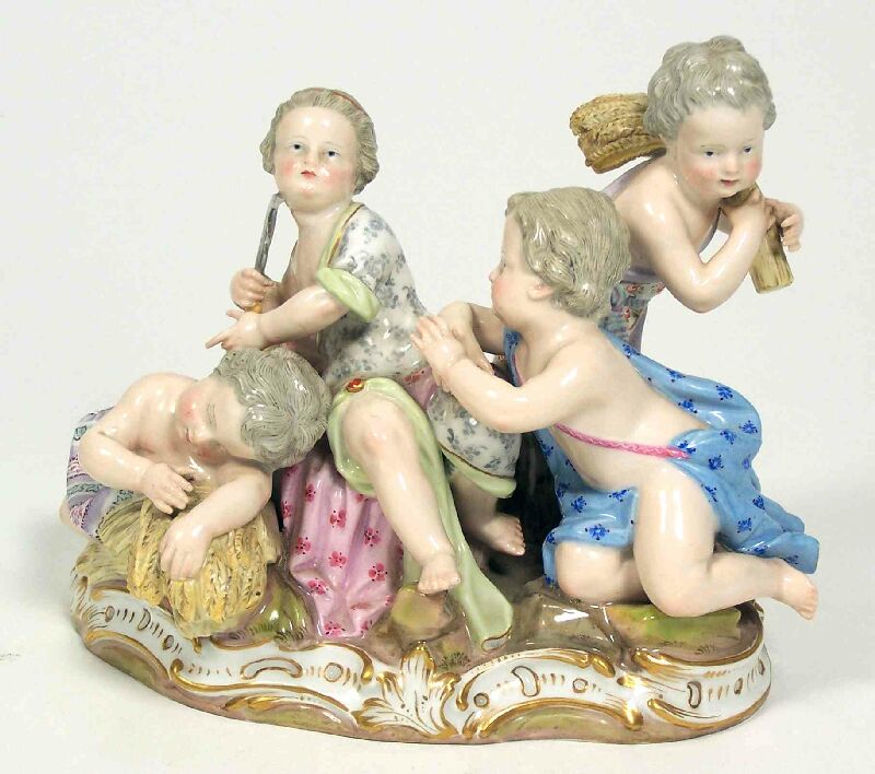 A late 19th century Meissen porcelain group