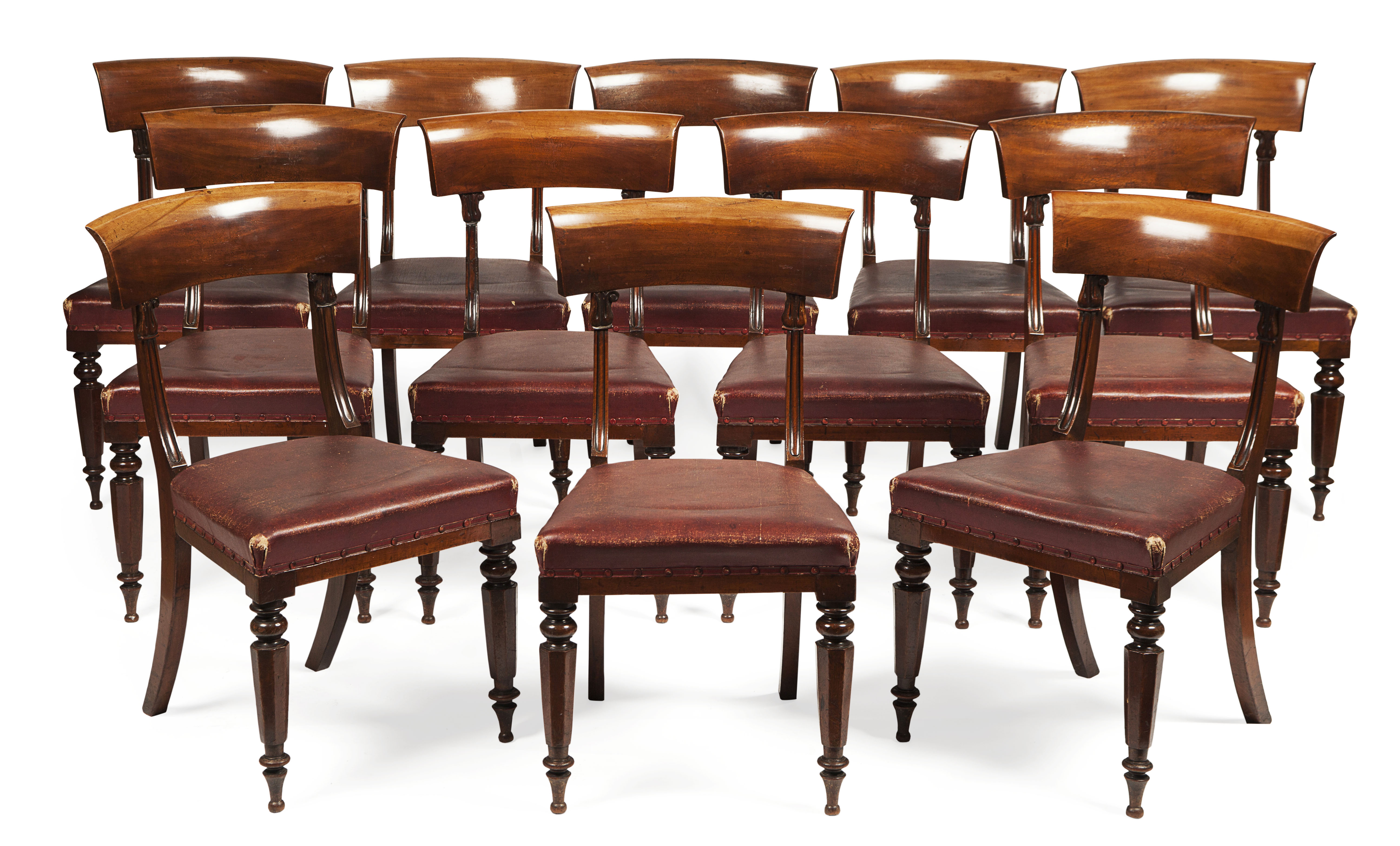 SET OF TWELVE WILLIAM IV MAHOGANY DINING CHAIRS