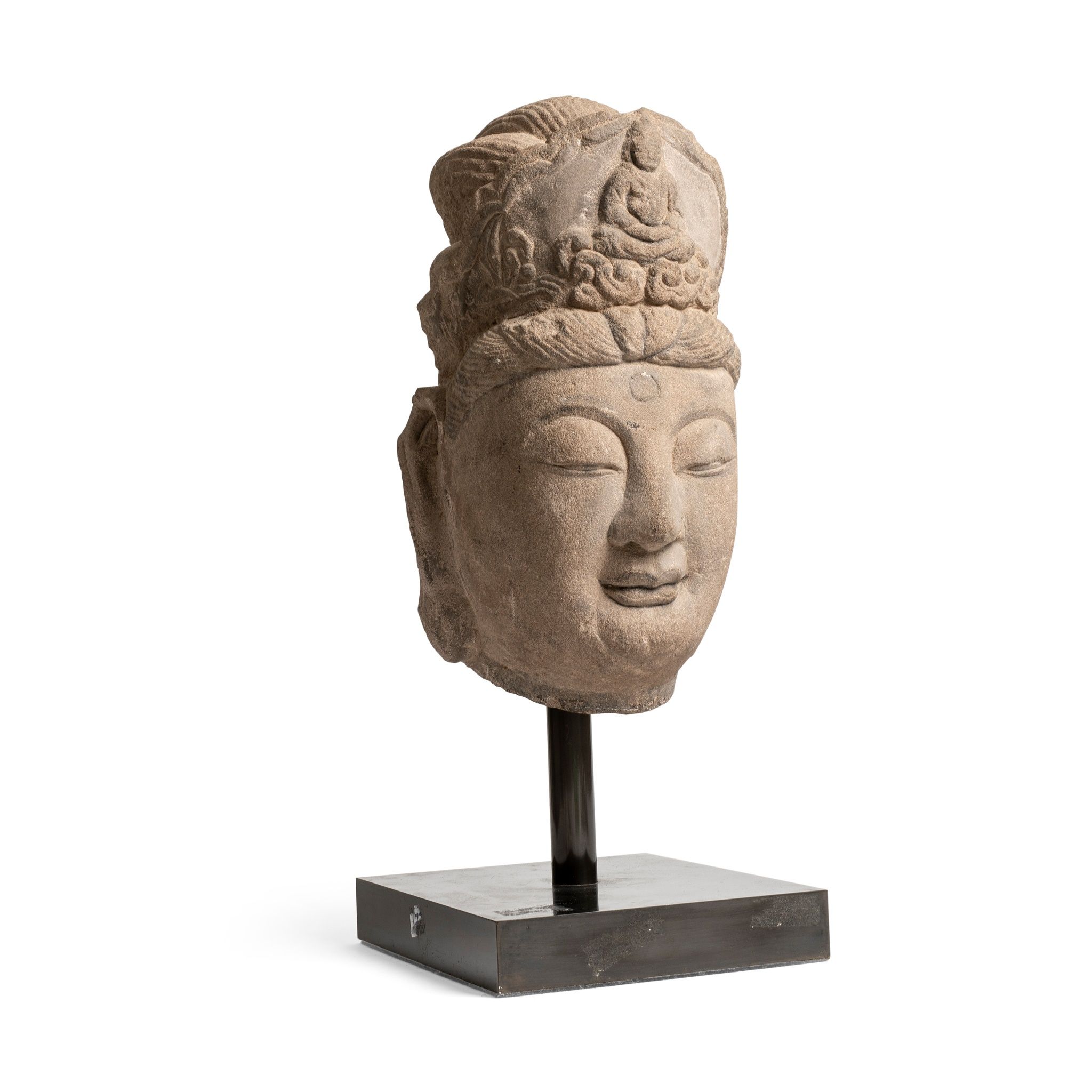 LARGE SANDSTONE BUDDHIST HEAD