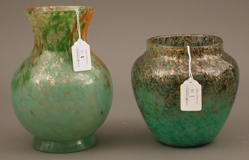 A Monart baluster glass vase