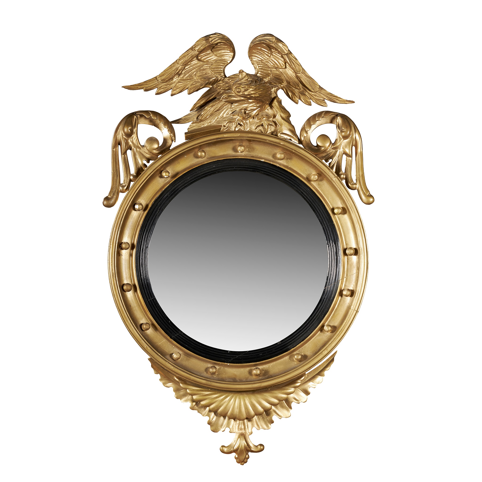 REGENCY GILTWOOD CONVEX MIRROR