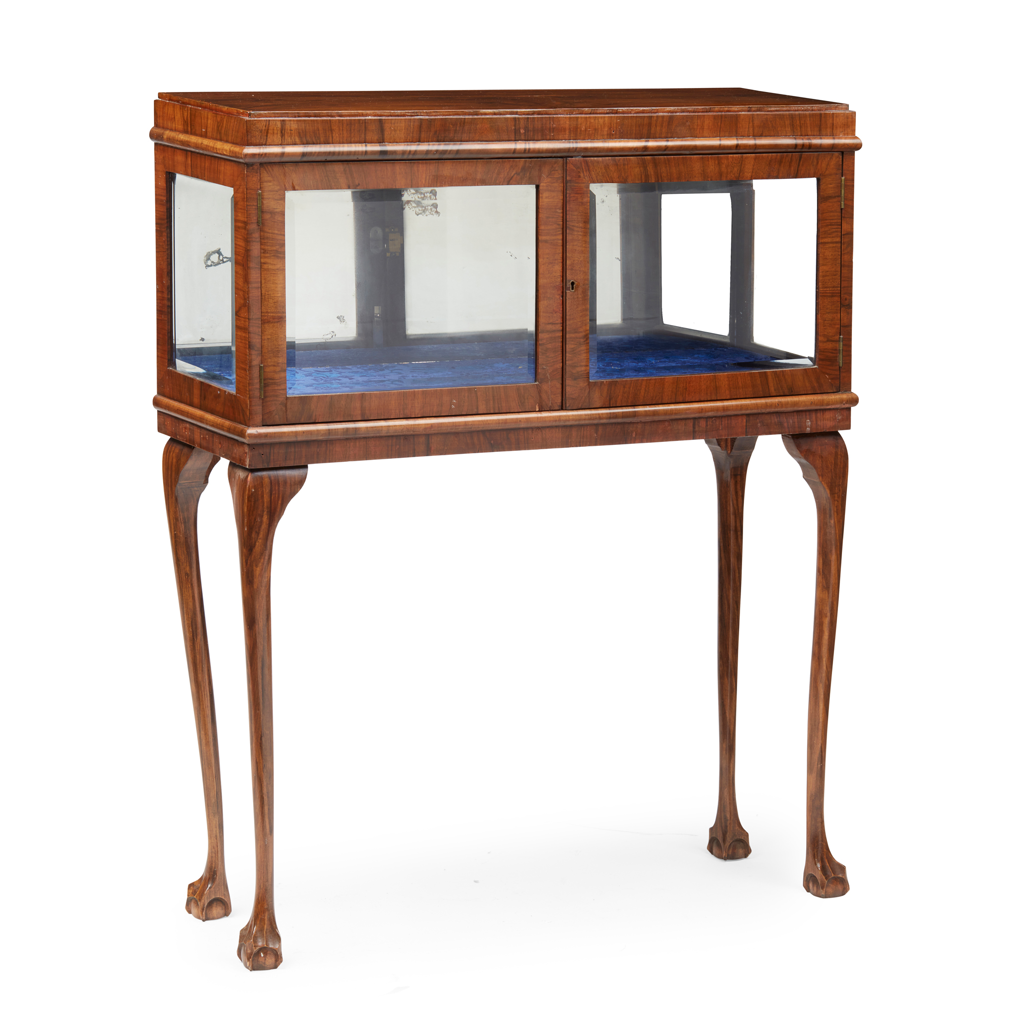 GEORGIAN STYLE WALNUT DISPLAY CABINET