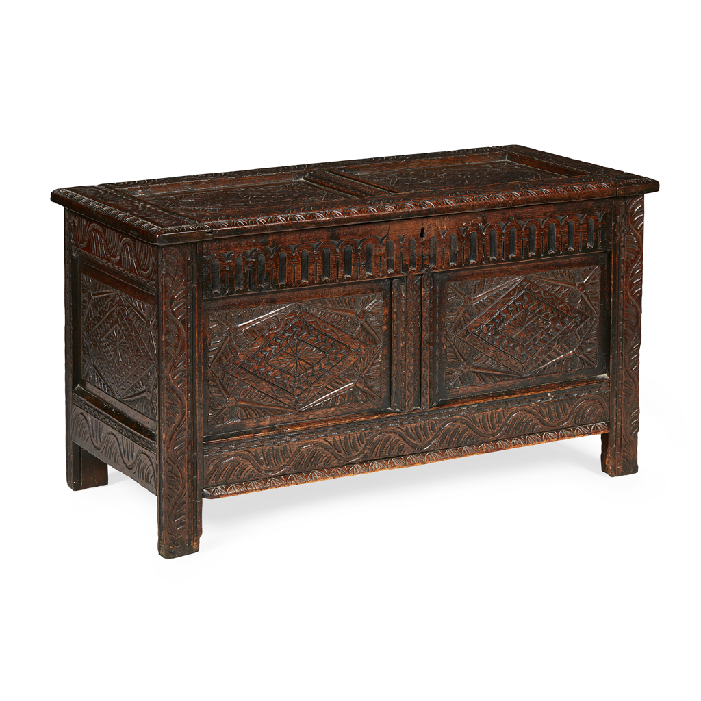 ENGLISH CARVED OAK CHEST